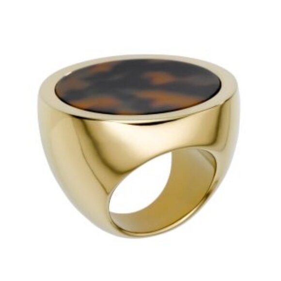 Michael Kors Jet Set Tortoise Shell Ring - Size US 7 - Picture 1 of 6